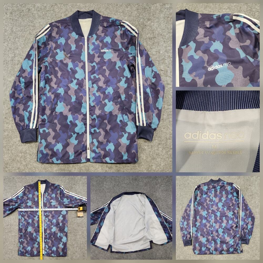 Adidas Neo SAMPLE JACKET Mens M Medium Camo Camouflage Zip Windbreaker Track